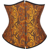 Women's Lace Up Boned Jacquard Brocade Underbust Waist Trainer Corset