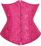 Women's Lace Up Boned Jacquard Brocade Underbust Waist Trainer Corset