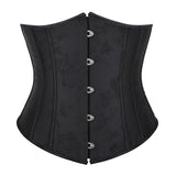 Women's Lace Up Boned Satin Waist Training Underbust Corset