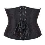 Women's Lace Up Boned Satin Waist Training Underbust Corset