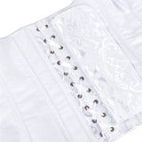 Women's Lace Up Boned Zip Overbust Corset Bustier Bodyshaper Top