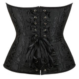 Women's Lace Up Boned Zip Overbust Corset Bustier Bodyshaper Top