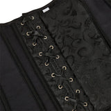 Women's Lace Up Boned Zip Overbust Corset Bustier Bodyshaper Top