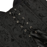 Women's Lace Up Boned Zip Overbust Corset Bustier Bodyshaper Top