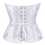 Women's Lace Up Boned Zip Overbust Corset Bustier Bodyshaper Top