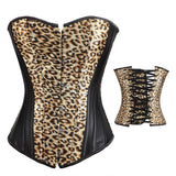 Women's Leopard Print Bustier Crop Tops Sexy Sleeveless Corset Top