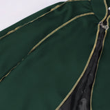 Women's Medieval Cloak Stand Collar Deluxe Velvet Gold Trim Cape for Adult