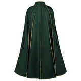 Women's Medieval Cloak Stand Collar Deluxe Velvet Gold Trim Cape for Adult
