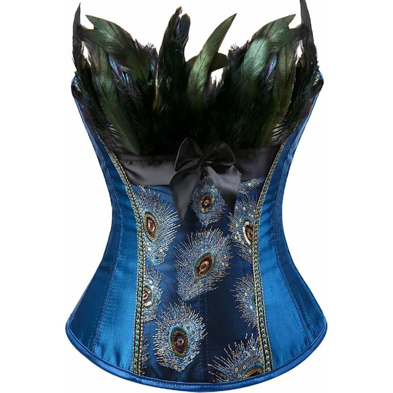 Women's Peacock Feather Halloween Renaissance Plus Size Corsets