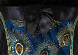 Women's Peacock Feather Halloween Renaissance Plus Size Corsets