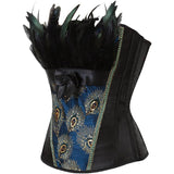 Women's Peacock Feather Halloween Renaissance Plus Size Corsets