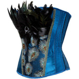 Women's Peacock Feather Halloween Renaissance Plus Size Corsets