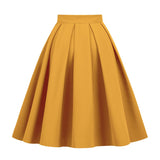 Women's Pleated 1950s Vintage Skirt Floral Print A-line Midi Skirts