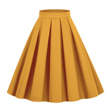 Women's Pleated 1950s Vintage Skirt Floral Print A-line Midi Skirts