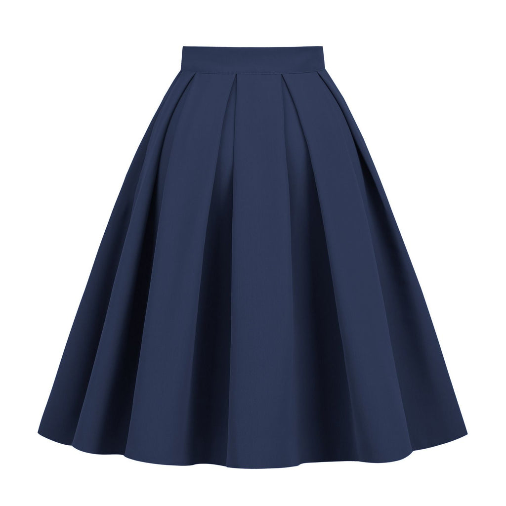 Women's Pleated 1950s Vintage Skirt Floral Print A-line Midi Skirts
