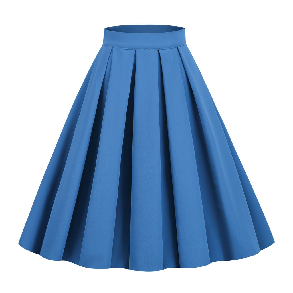 Women's Pleated 1950s Vintage Skirt Floral Print A-line Midi Skirts