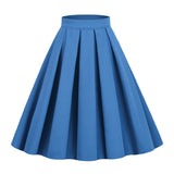Women's Pleated 1950s Vintage Skirt Floral Print A-line Midi Skirts
