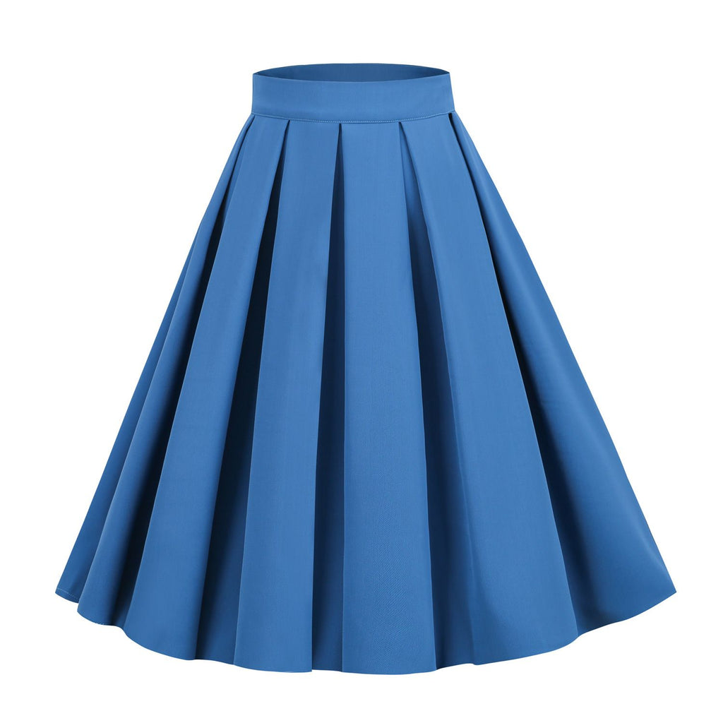 Women's Pleated 1950s Vintage Skirt Floral Print A-line Midi Skirts