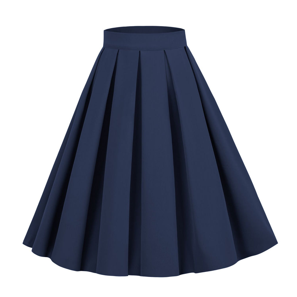 Women's Pleated 1950s Vintage Skirt Floral Print A-line Midi Skirts