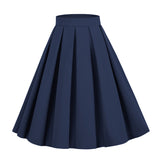 Women's Pleated 1950s Vintage Skirt Floral Print A-line Midi Skirts