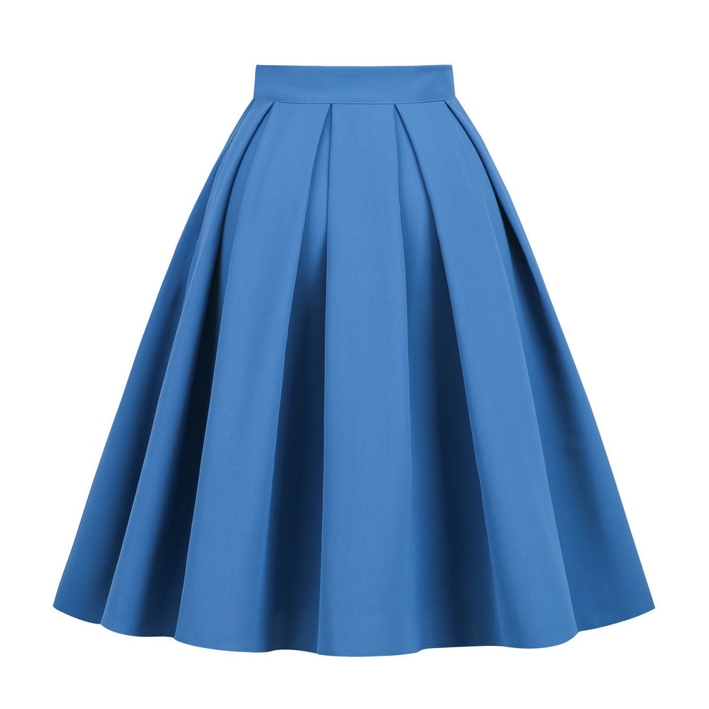 Women's Pleated 1950s Vintage Skirt Floral Print A-line Midi Skirts
