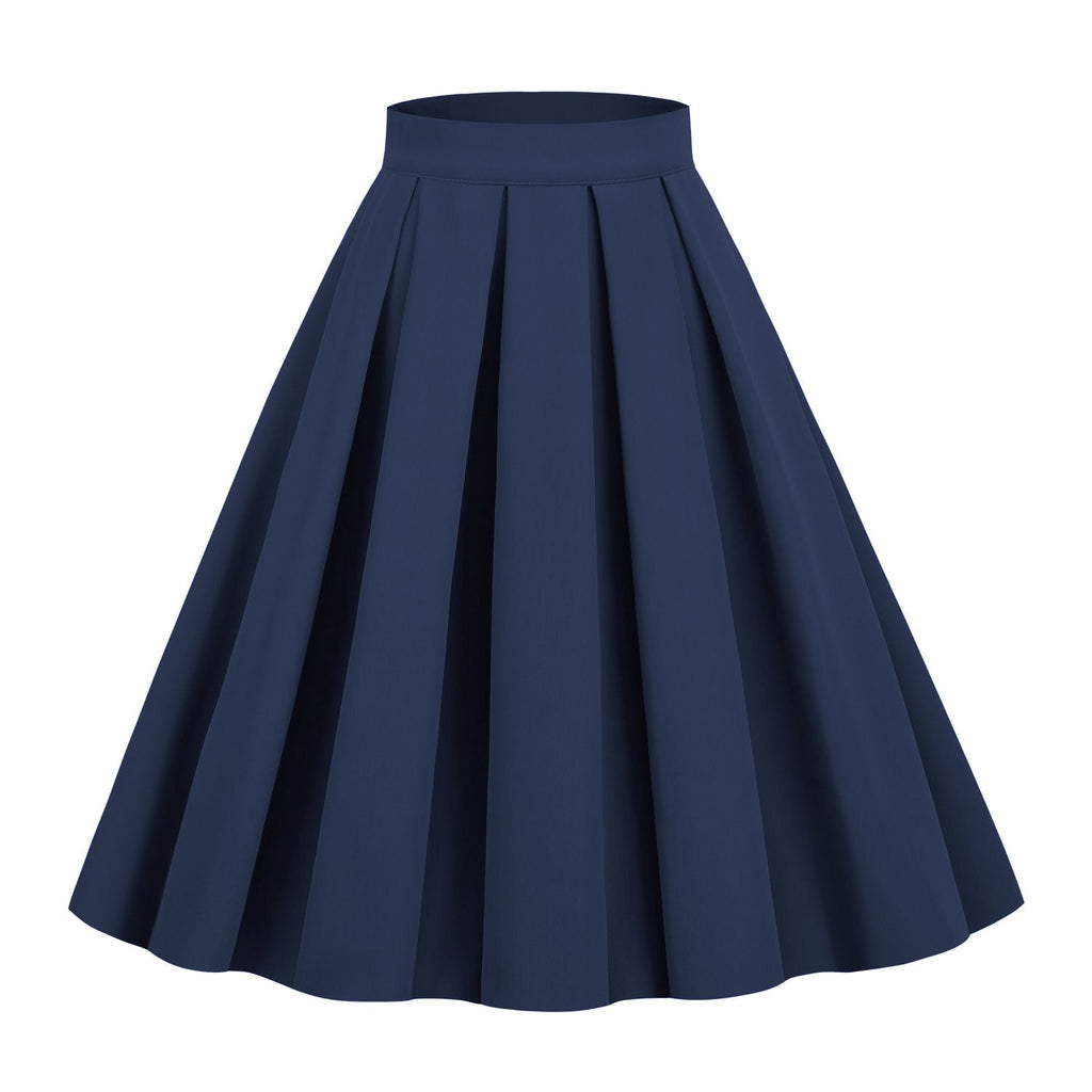 Women's Pleated 1950s Vintage Skirt Floral Print A-line Midi Skirts