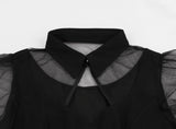 Women's Plus Size Gothic Vintage 50's 60's Lace Black Midi Dress