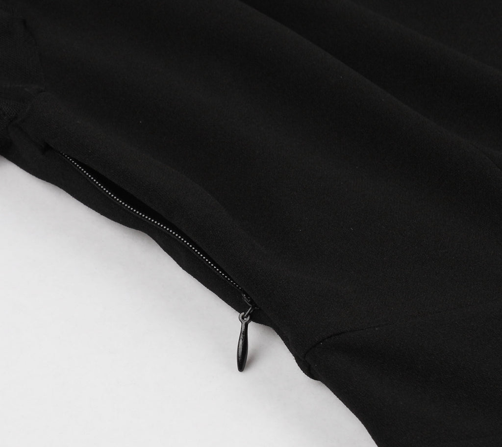 Women's Plus Size Gothic Vintage 50's 60's Lace Black Midi Dress
