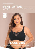 Women's Plus Size Lace Bra Super Soft Wireless Lightly Lined Comfort Bra