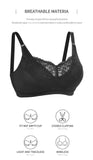 Women's Plus Size Lace Bra Super Soft Wireless Lightly Lined Comfort Bra