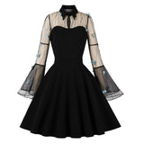 Women's Plus Size Lace Gothic 1950s Retro Vintage Dress