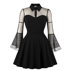 Women's Plus Size Lace Witchy Gothic 40s 50s Retro Vintage Dress