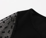 Women's Polka Dots Trumpet Sleeve Vintage Gothic Midi Dress