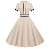 Women's Prom Vintage Cocktail Dresses Party Dress 1950s 1980s Midi Short Sleeve Dress