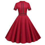 Women's Prom Vintage Cocktail Dresses Party Dress 1950s 1980s Midi Short Sleeve Dress