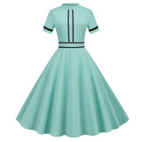 Women's Prom Vintage Cocktail Dresses Party Dress 1950s 1980s Midi Short Sleeve Dress