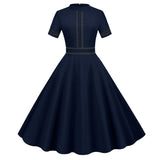 Women's Prom Vintage Cocktail Dresses Party Dress 1950s 1980s Midi Short Sleeve Dress