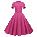 Women's Prom Vintage Cocktail Dresses Party Dress 1950s 1980s Midi Short Sleeve Dress