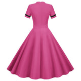 Women's Prom Vintage Cocktail Dresses Party Dress 1950s 1980s Midi Short Sleeve Dress