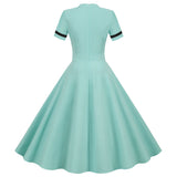 Women's Prom Vintage Cocktail Dresses Party Dress 1950s 1980s Midi Short Sleeve Dress