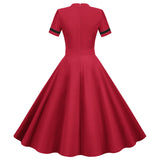 Women's Prom Vintage Cocktail Dresses Party Dress 1950s 1980s Midi Short Sleeve Dress