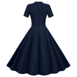 Women's Prom Vintage Cocktail Dresses Party Dress 1950s 1980s Midi Short Sleeve Dress