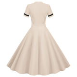 Women's Prom Vintage Cocktail Dresses Party Dress 1950s 1980s Midi Short Sleeve Dress
