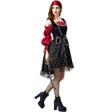 Women's Red Pirate Costume Medieval Western Halloween Costumes