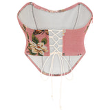 Women's Satin Corset Top Sexy Backless Strapless Bustier Party Crop Top