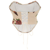 Women's Satin Corset Top Sexy Backless Strapless Bustier Party Crop Top