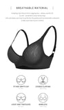 Women's See Through Sexy Plus Size Bra Steel Ring Support Thin Comfort Bra