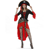 Women's Sexy Pirate Captain Mediaeval Gothic Fancy Costume Halloween Cosplay