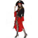Women's Sexy Pirate Captain Mediaeval Gothic Fancy Costume Halloween Cosplay