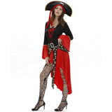 Women's Sexy Pirate Captain Mediaeval Gothic Fancy Costume Halloween Cosplay